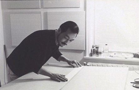 Photograph of Richard Lin in his studio, 1968