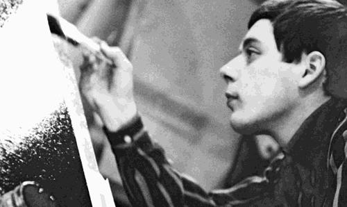 Photograph of Herbert Oehm in his studio, 1960