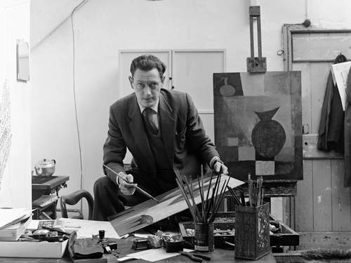 Photograph of Arthur Armstrong in his studio, date unknown
