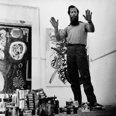 Photograph of Alan Davie in his studio, circa 1960
