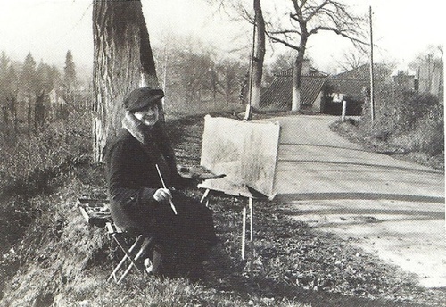 Photograph of Mildred Bendall painting, date unknown