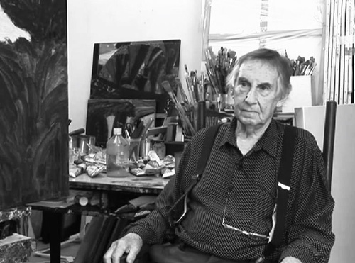 Photograph of William Crozier in his studio, 2014