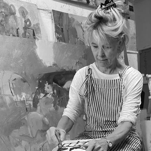Photograph of Chloe Lamb in her studio