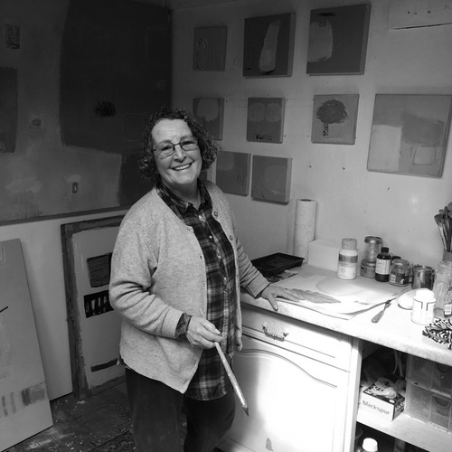 Photograph of Jenny Lock in her studio