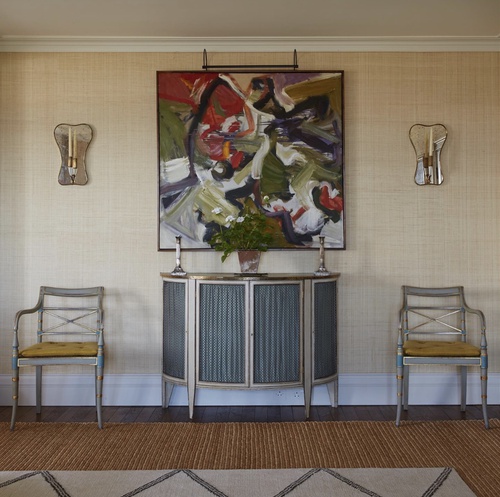 Veere Grenney interior featuring painting by John Hubbard