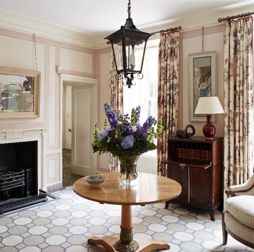 Sibyl Colefax and John Fowler interior, featuring paintings by Ivon Hitchens and Peter Joyce