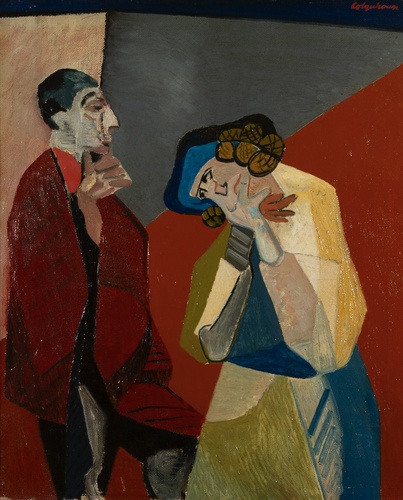 "Two Figures", painting by Robert Colquhoun, featured in House and Garden