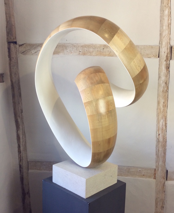 Richard Fox White Ravel in B, V signed and titled on underside sycamore, white earth pigment and sandstone height (including base) 64, width 38, depth 34 £4,200