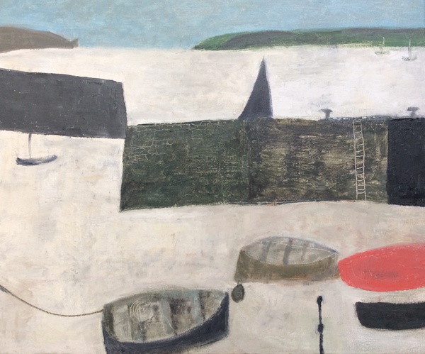 Nicholas Turner Harbour with Sail and Headland oil on linen £3,800