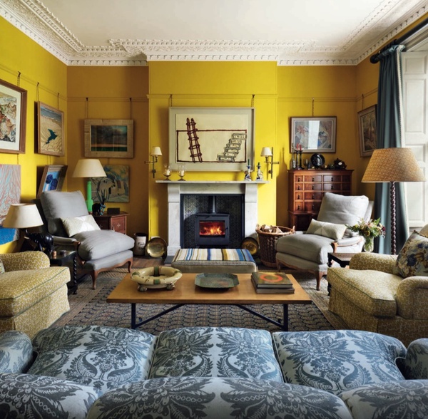 Philip Hooper interior featuring painting and print by Basil Beattie, featured in House and Garden