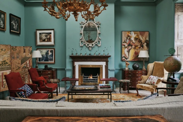 Max Rollitt interior featuring paintings by John Hubbard, Edward Bawden and John Piper